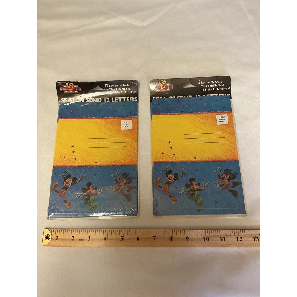 Vintage Disney Mickey Stuff for Kids Stationery Set Write 8 Letters Seal N Send